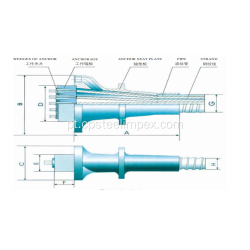 B M15/13 Ancoragem plana de tensão